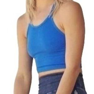 COPY - FREE PEOPLE FP MOVEMENT ROYAL BLUE HAPPINESS RUNS CROP TANK NWOT SZ:X/S …